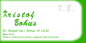 kristof bohus business card